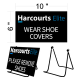 Harcourts Open House Remove Shoes Sign