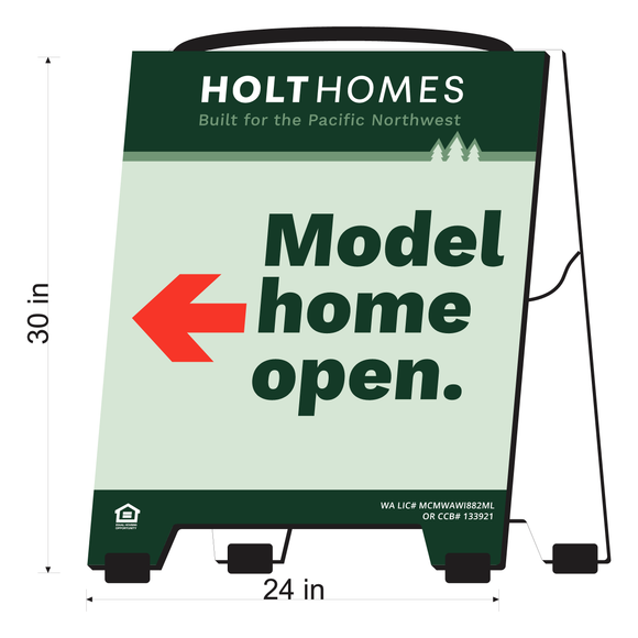 Holt Homes Model Home Open A-Frame Sign