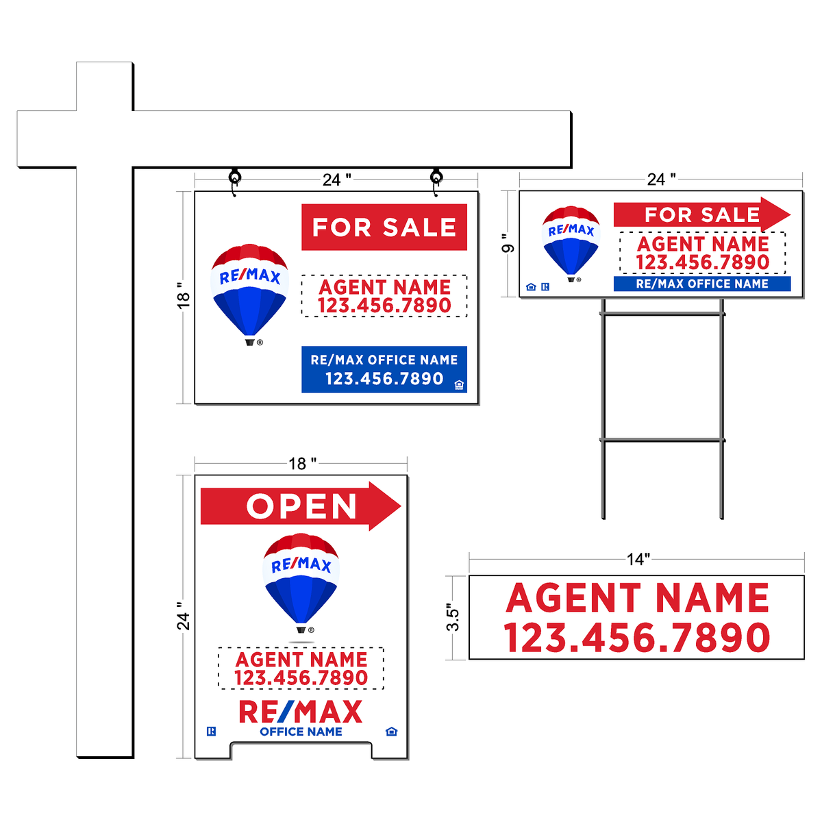 Remax Agent Name Stickers Buz White Sign & Design