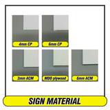 Buz White Sign Materials