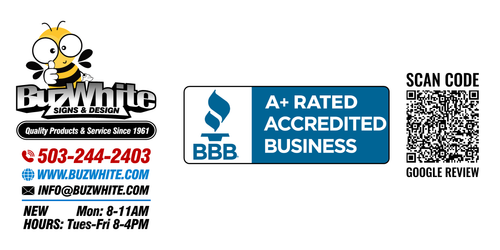 Buz White Sign &amp; Design