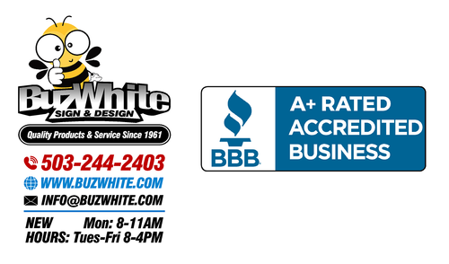 Buz White Sign &amp; Design