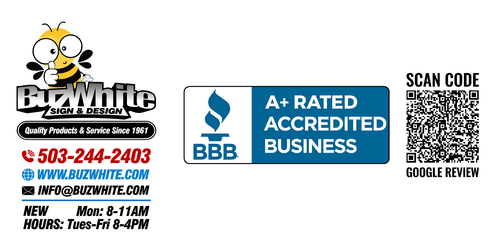 Buz White Sign &amp; Design