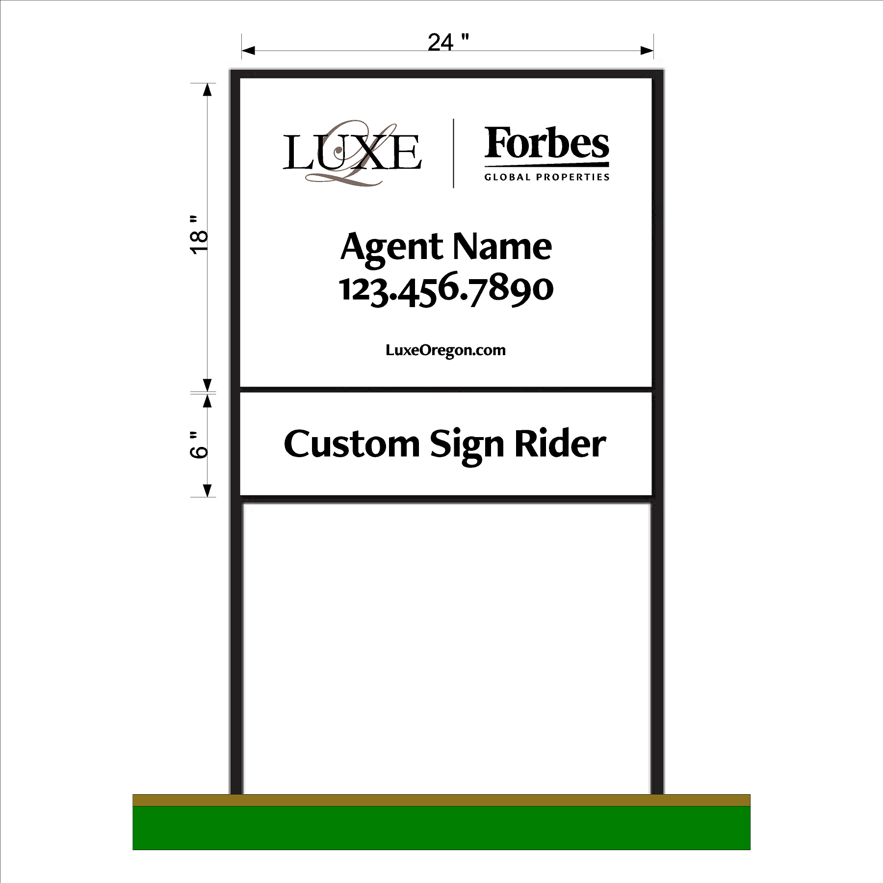Luxe Forbes Listing Sign w/ Metal Frame