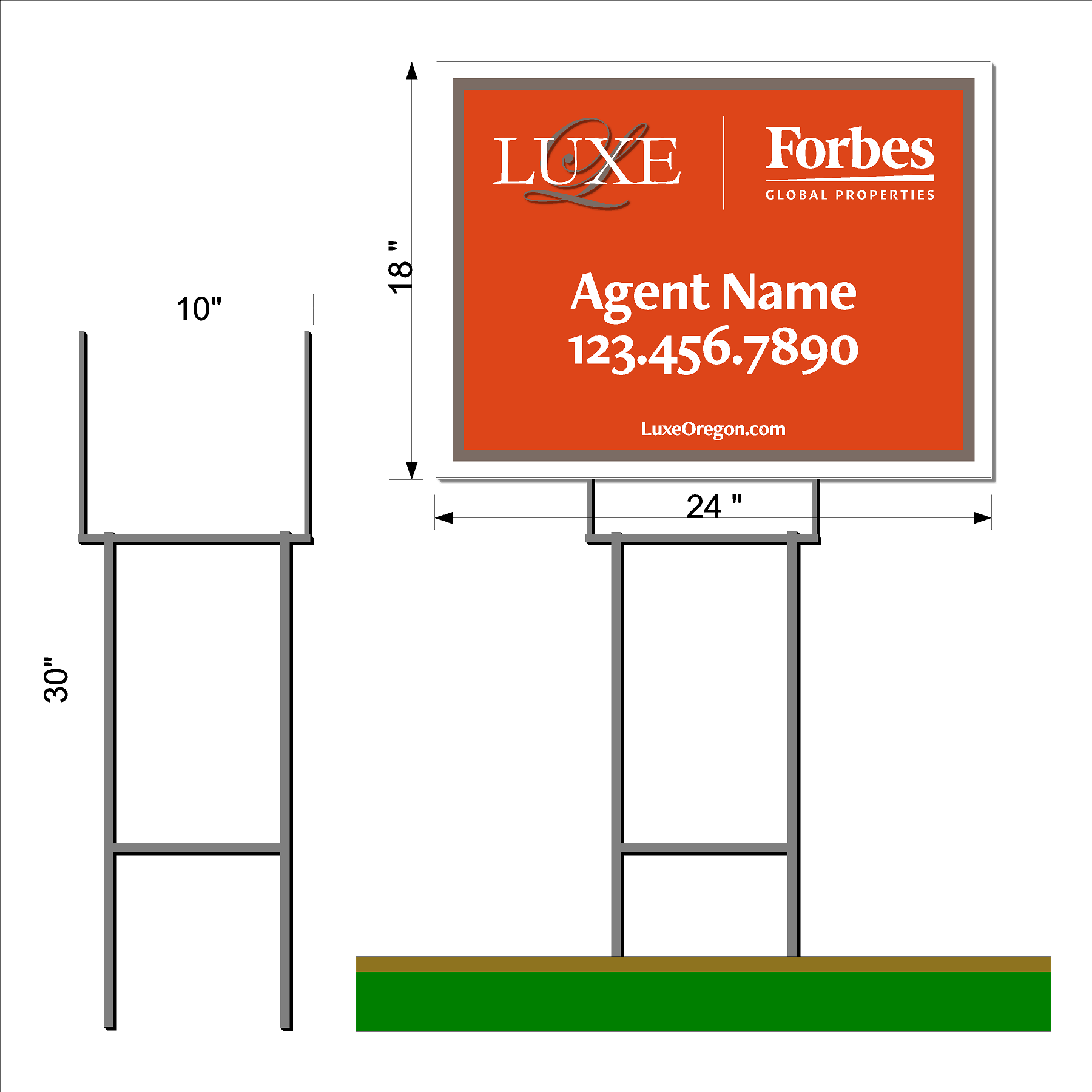 Luxe Forbes Listing Sign w/ Metal Stake (2 qty value pack)