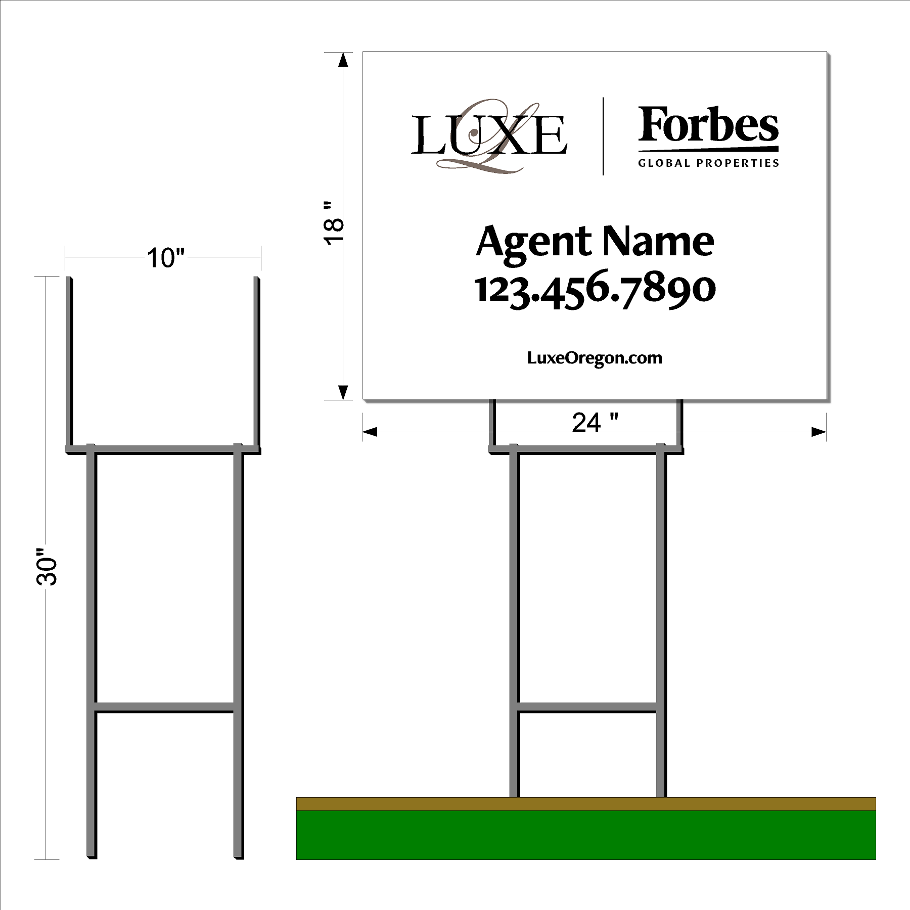 Luxe Forbes Listing Sign w/ Metal Stake (2 qty value pack)