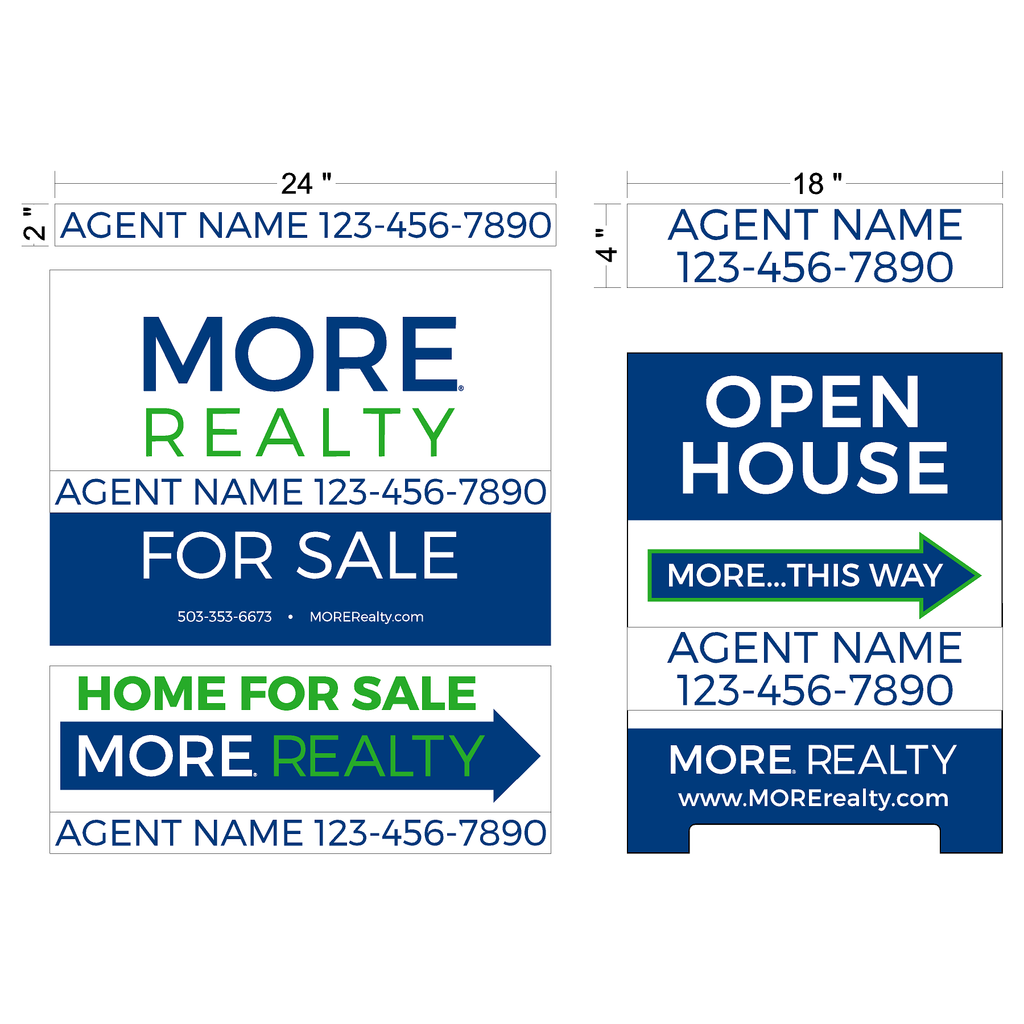 MORE Realty Custom Name Rider Signs