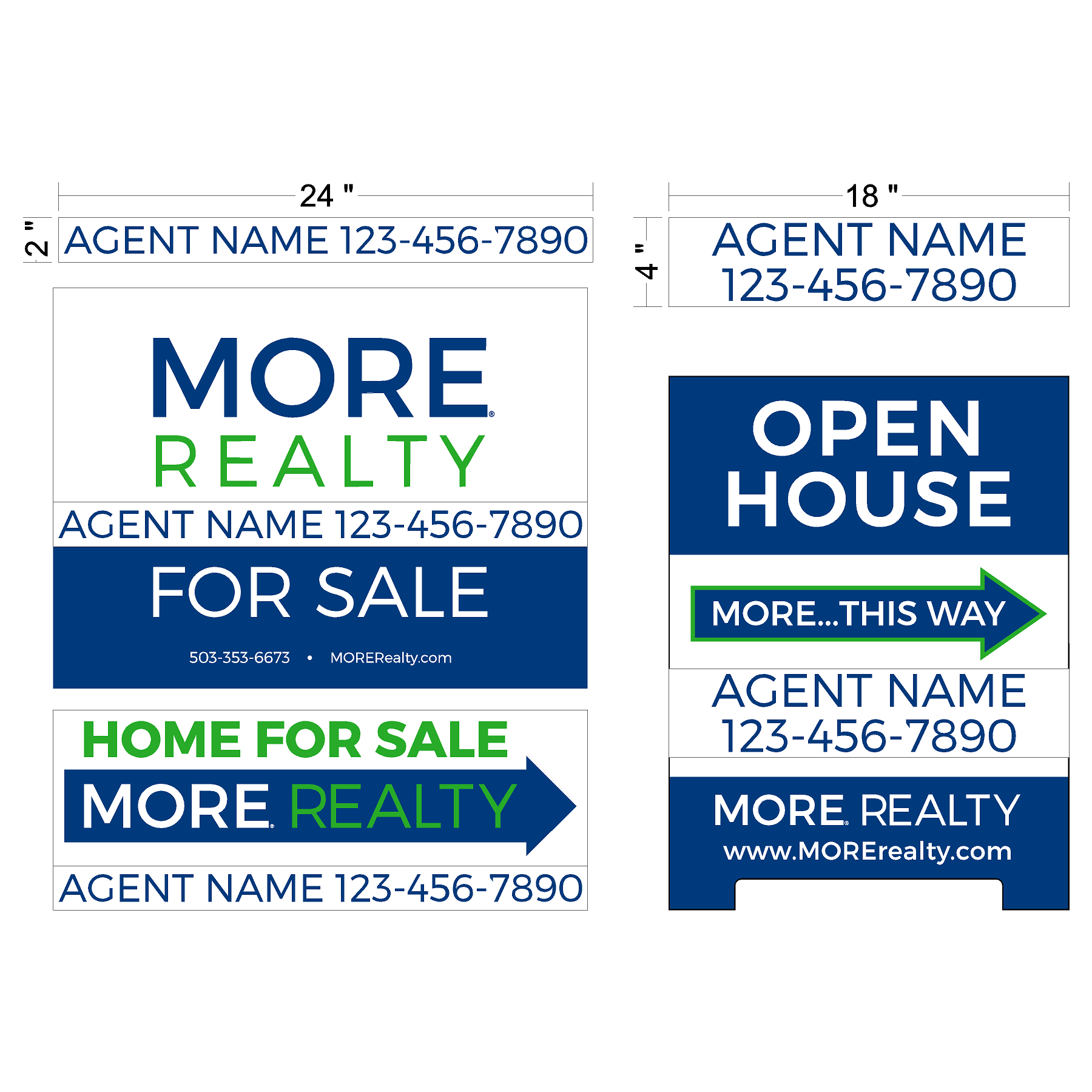 MORE Realty Custom Name Rider Signs
