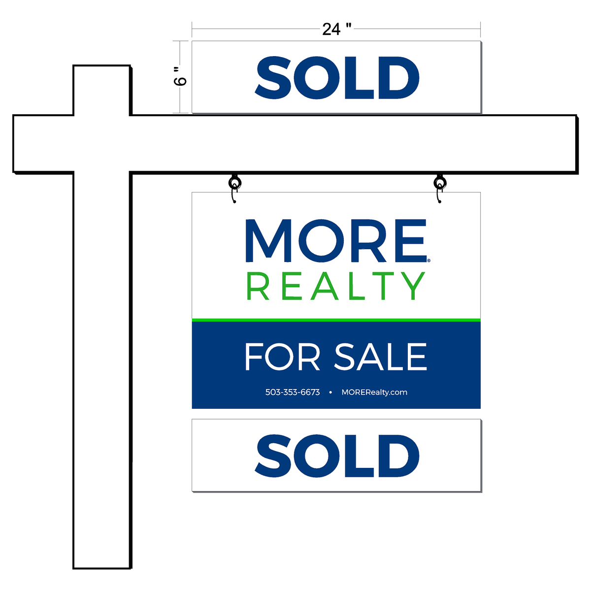 MORE Realty Status Rider Signs (IN STOCK) – Buz White Sign & Design