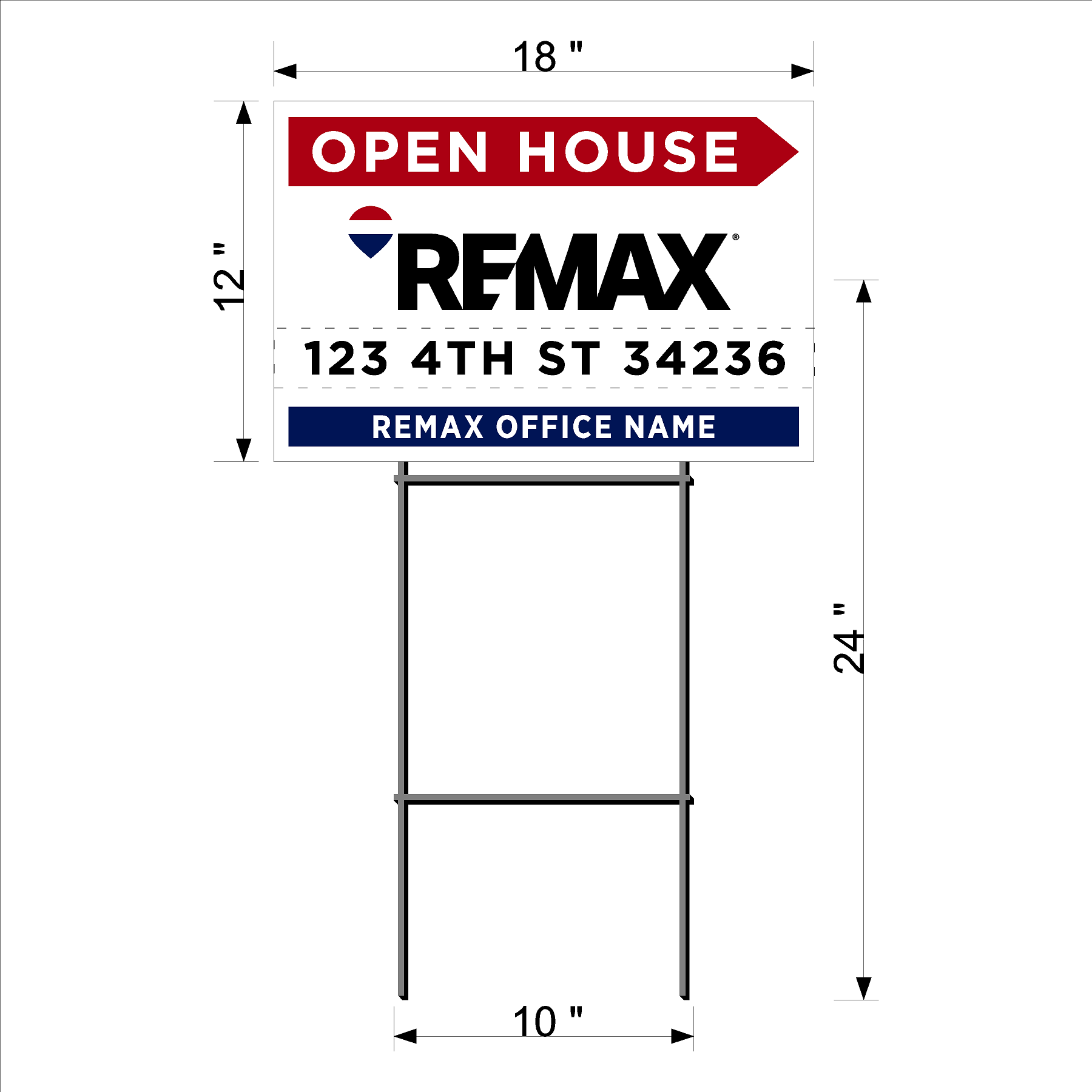 Remax Directional Signs w/ Stakes (6 qty pack)