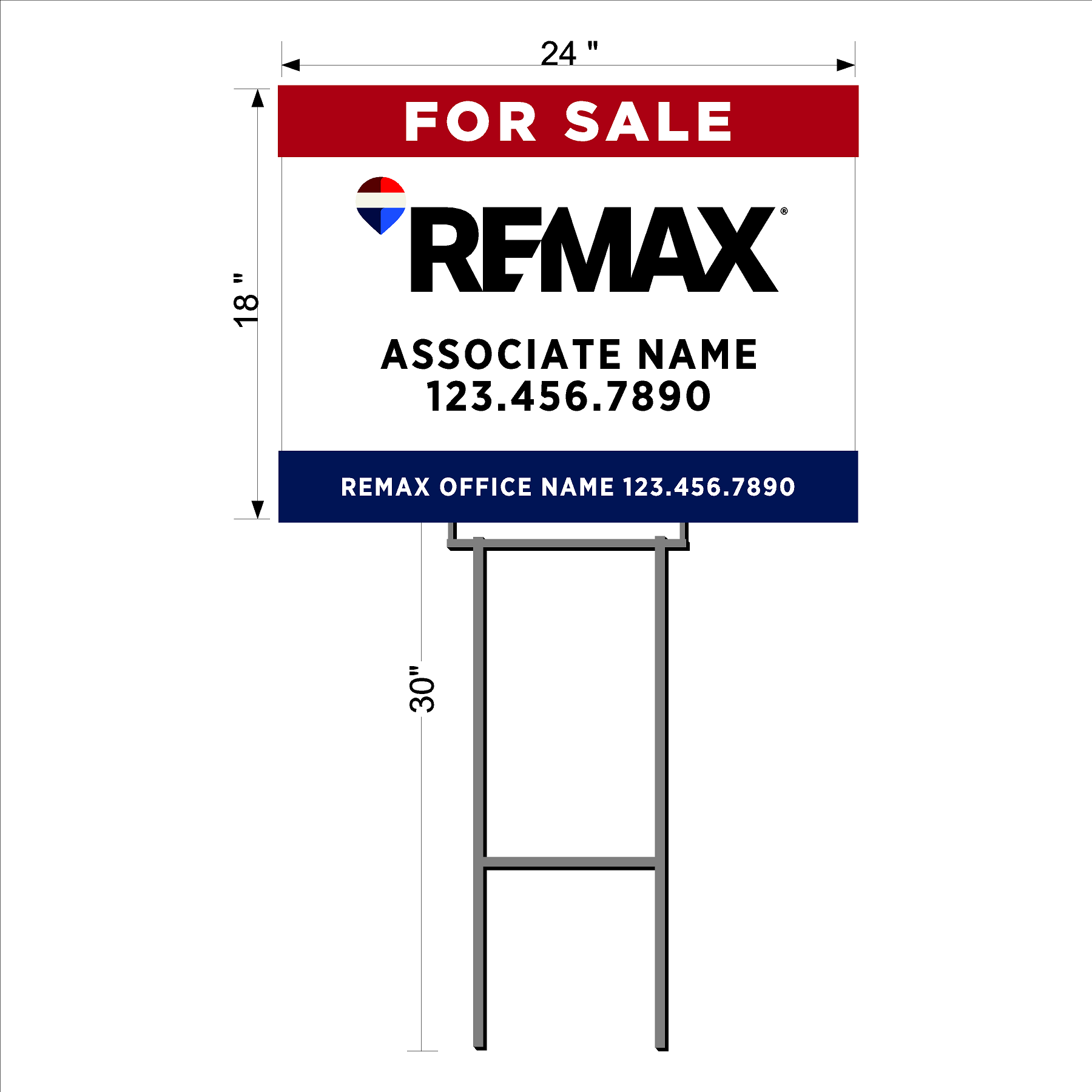 Remax Yard Sign w/ Heavy Duty Stakes (2 qty pack)
