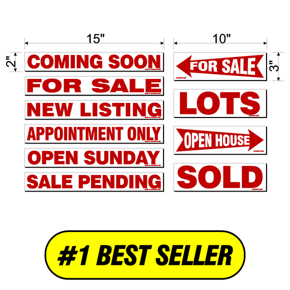 Real Estate Stickers RED (IN STOCK)