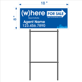 Where Custom Directional Signs (6 pack)