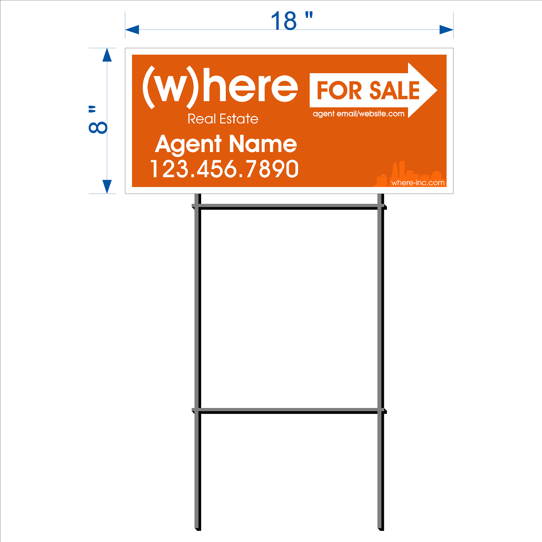 Where Custom Directional Signs (6 qty pack)