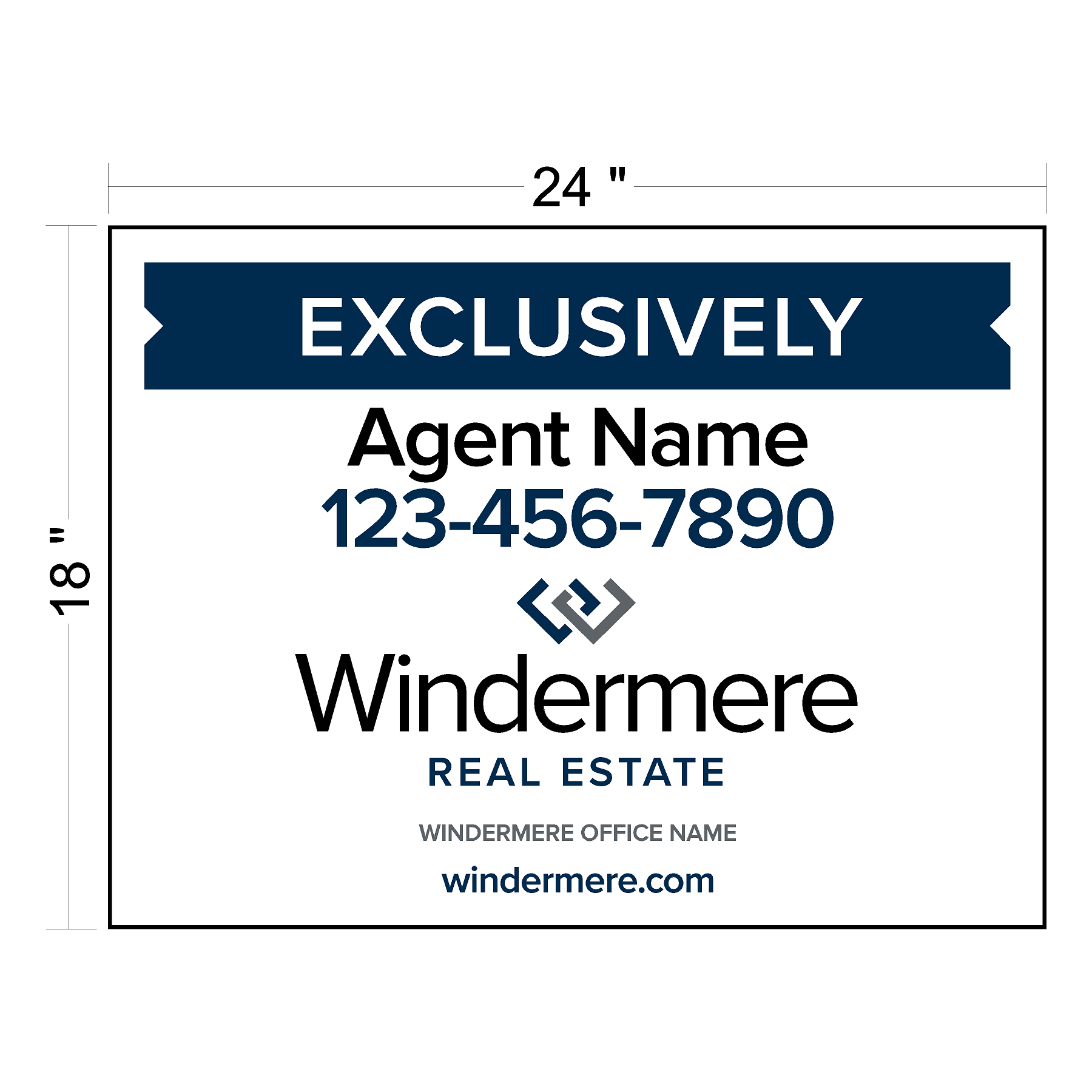 Windermere Yard Sign w/ Heavy Duty Stake (2 qty pack)