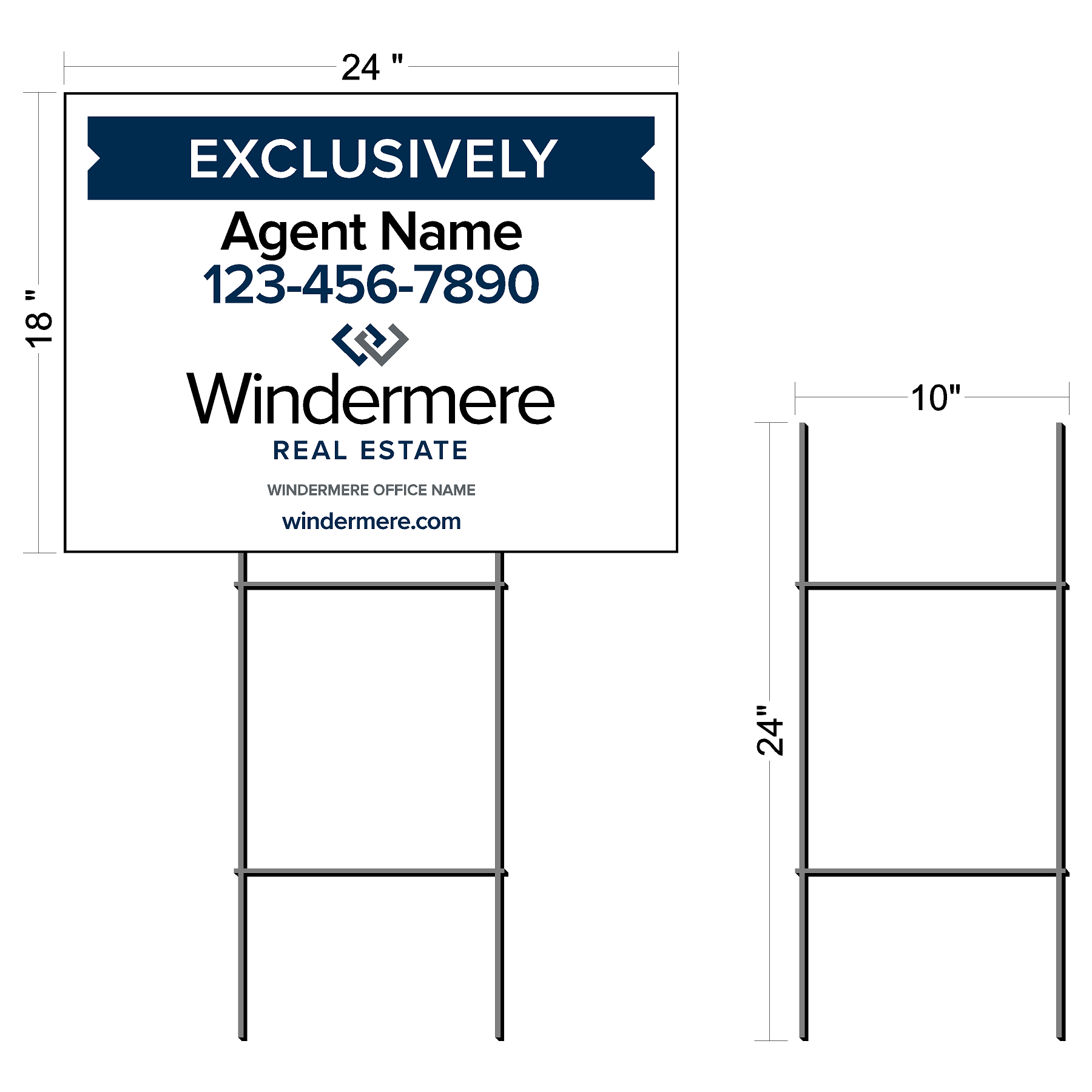 Windermere Yard Sign w/ Heavy Duty Stake (2 qty pack)