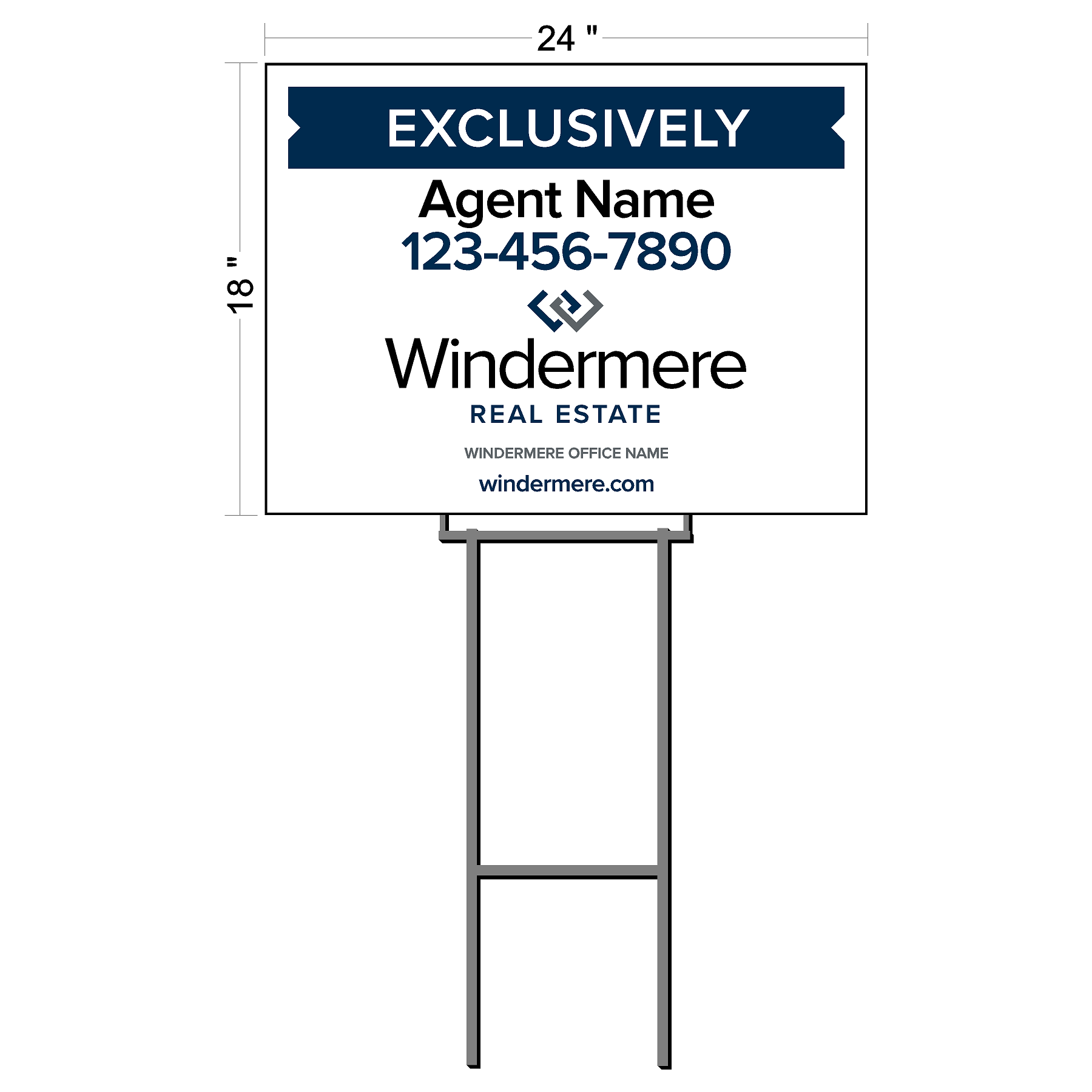Windermere Yard Sign w/ Heavy Duty Stake (2 qty pack)