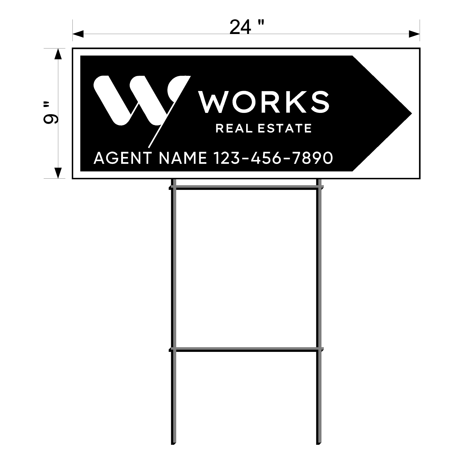 Works Real Estate Directional Signs (6 qty pack)