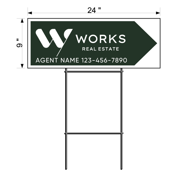 Works Real Estate Directional Signs - NEW DARK GREEN OPTION!
