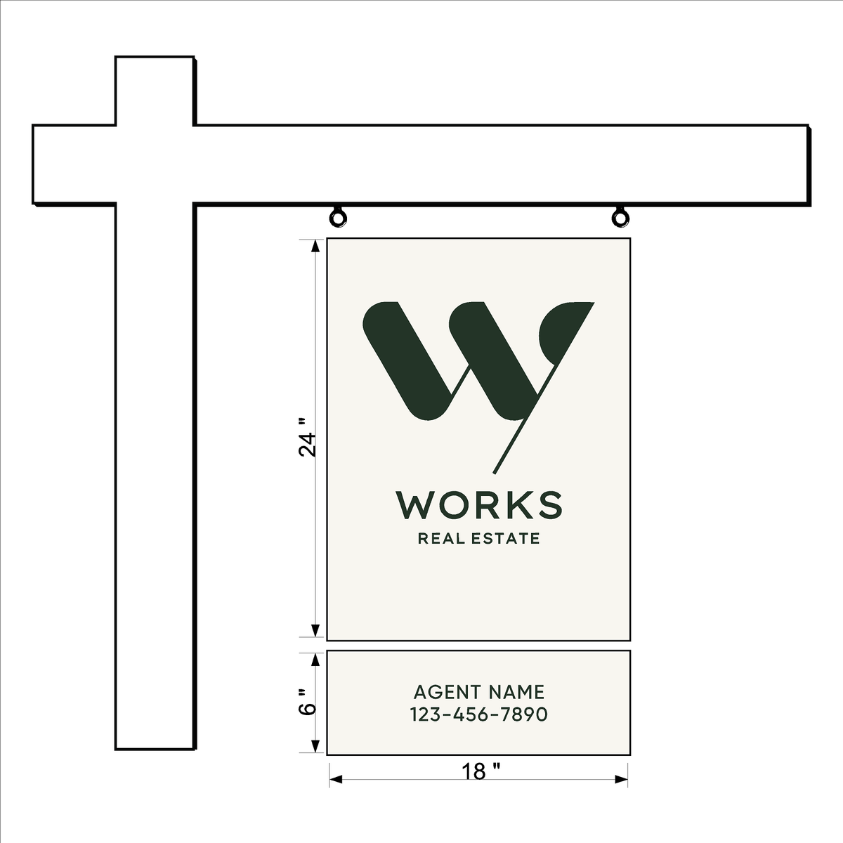 Works Real Estate Listing Sign & Agent Sign Rider