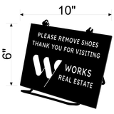 Works Real Estate Please Remove Shoes Signs (Plastic)