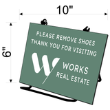 Works Real Estate Please Remove Shoes Signs (Plastic)