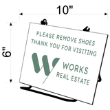 Works Real Estate Please Remove Shoes Signs (Plastic)