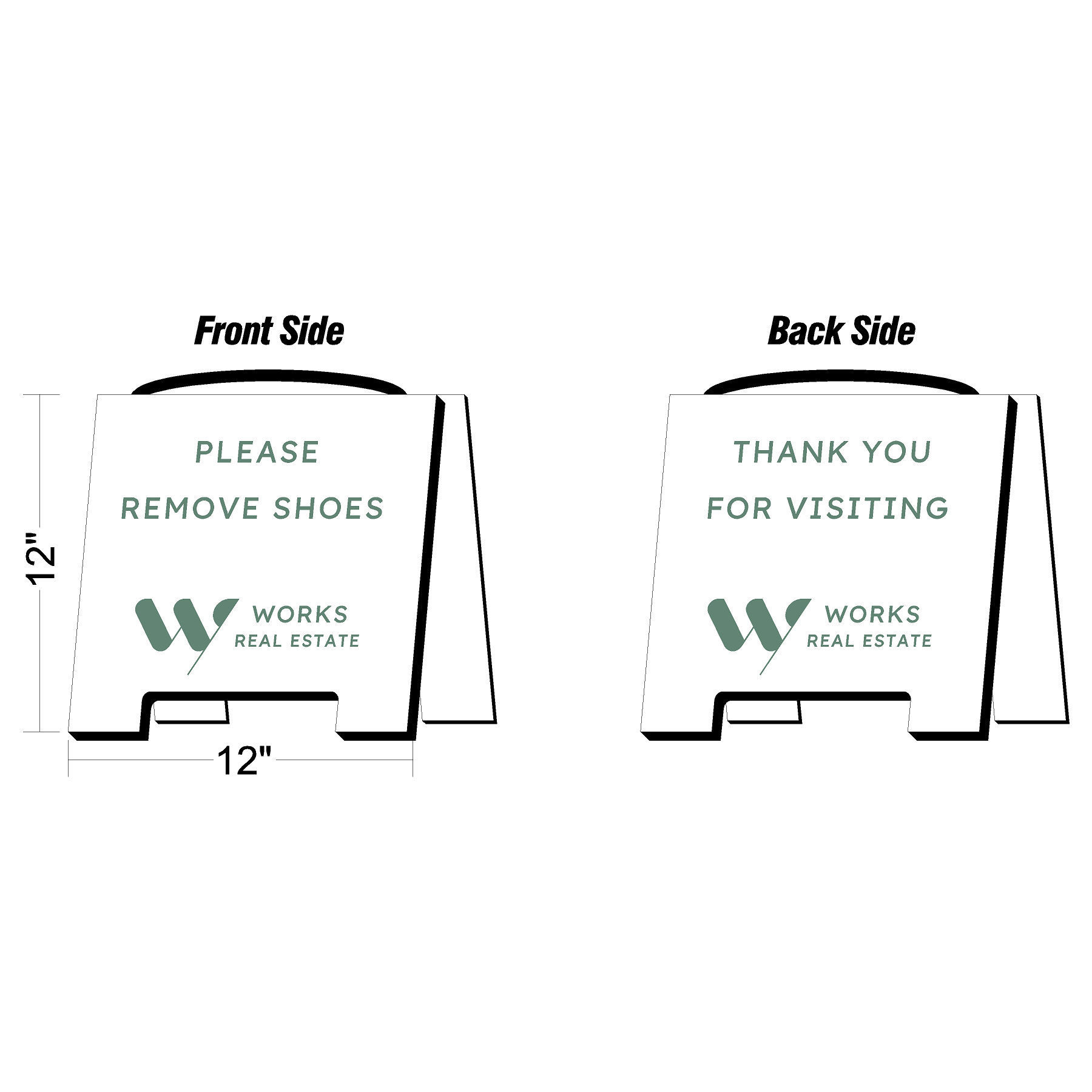 Works Real Estate Please Remove Shoes Sign (Open House)