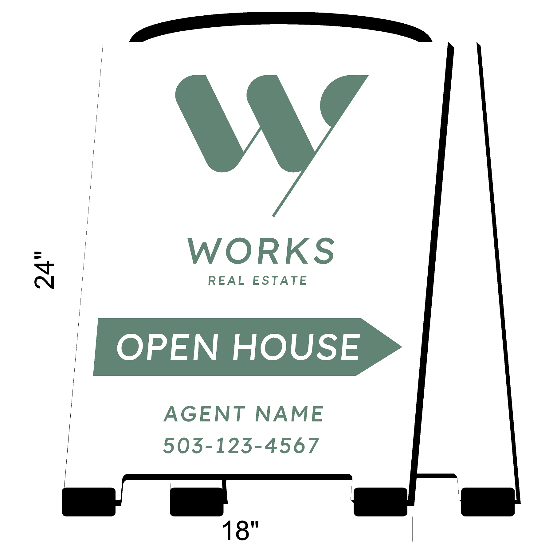 Works Real Estate A-Frame Sign (Open House)