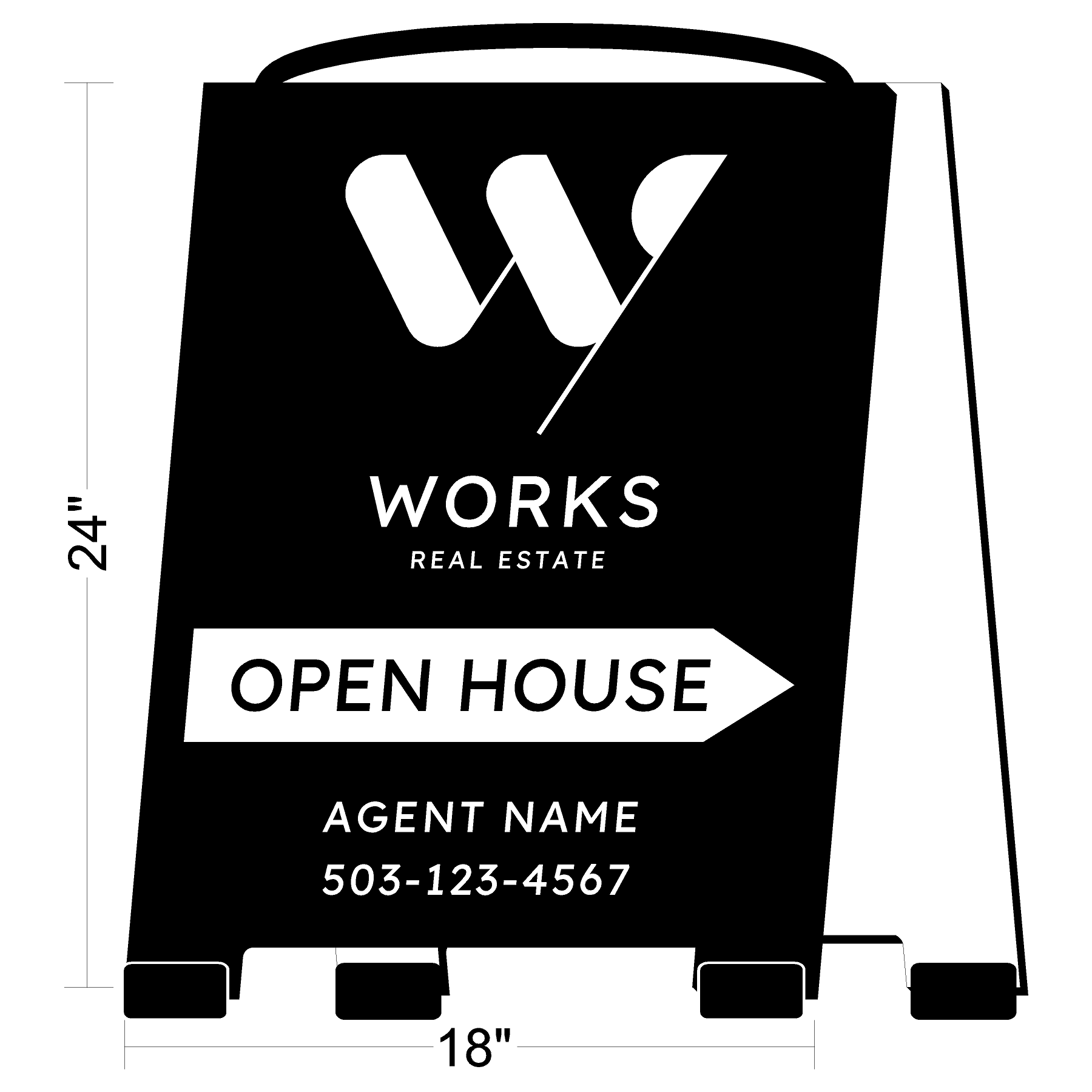 Works Real Estate A-Frame Sign (Open House)