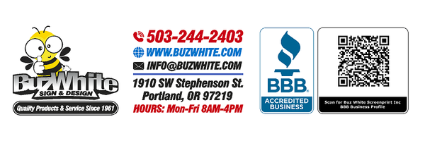 Buz White Sign &amp; Design