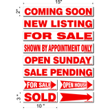 Real Estate Stickers RED (IN STOCK-TOP SELLER!)