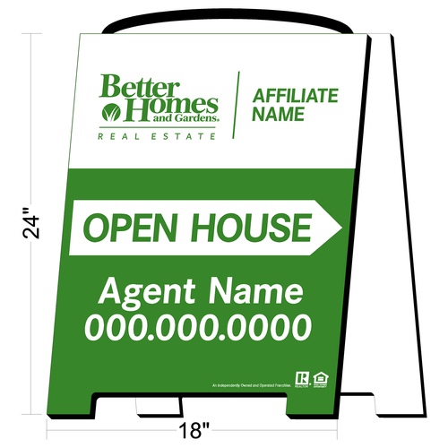 Better Homes & Gardens Open House Sign