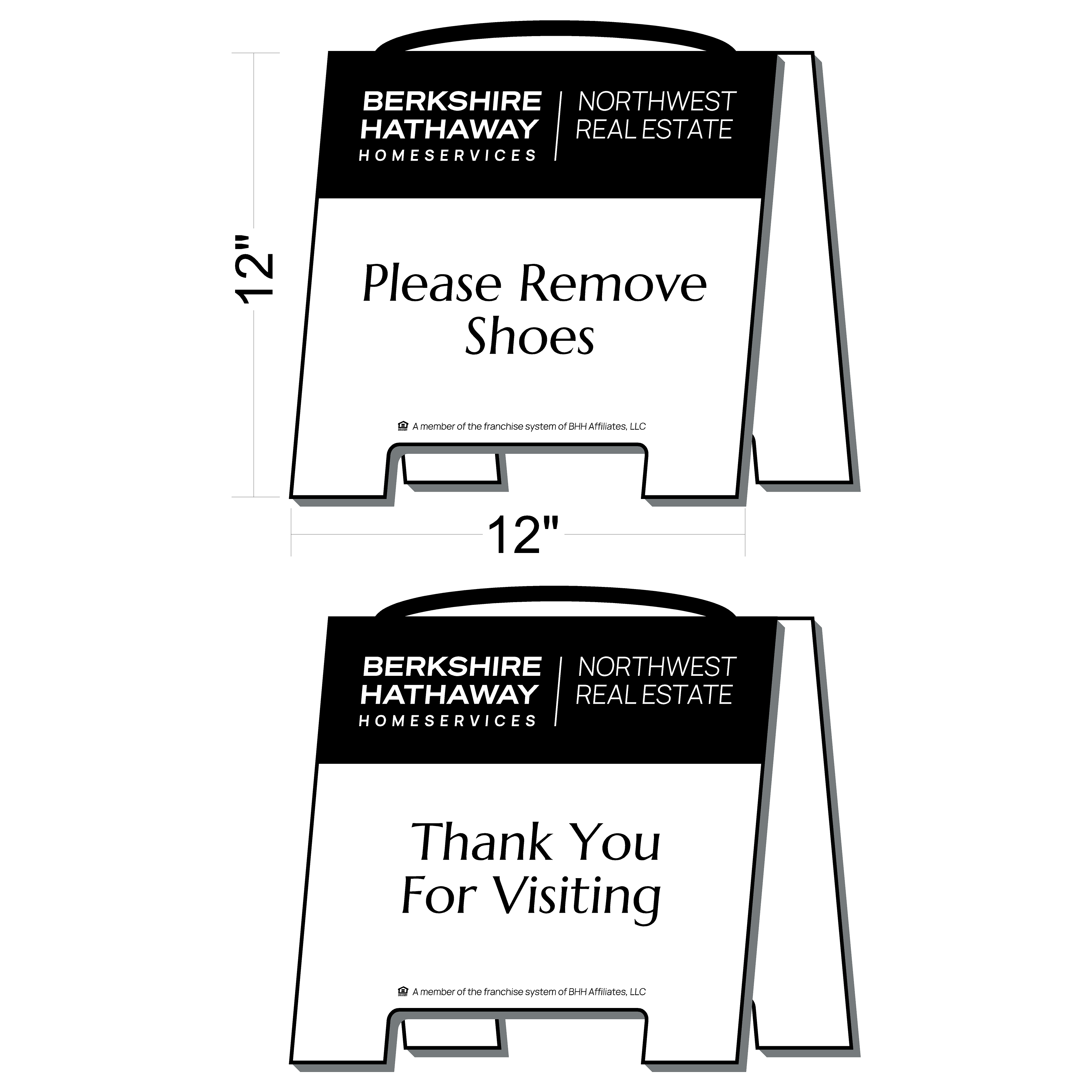 Berkshire Hathaway Please Remove Shoes Sign