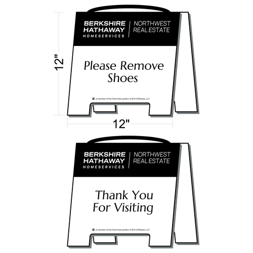 Berkshire Hathaway Please Remove Shoes Sign