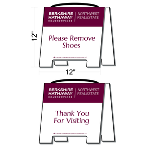 Berkshire Hathaway HomeServices Open House Please Remove Shoes Sign