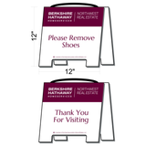 Berkshire Hathaway HomeServices Open House Please Remove Shoes Sign