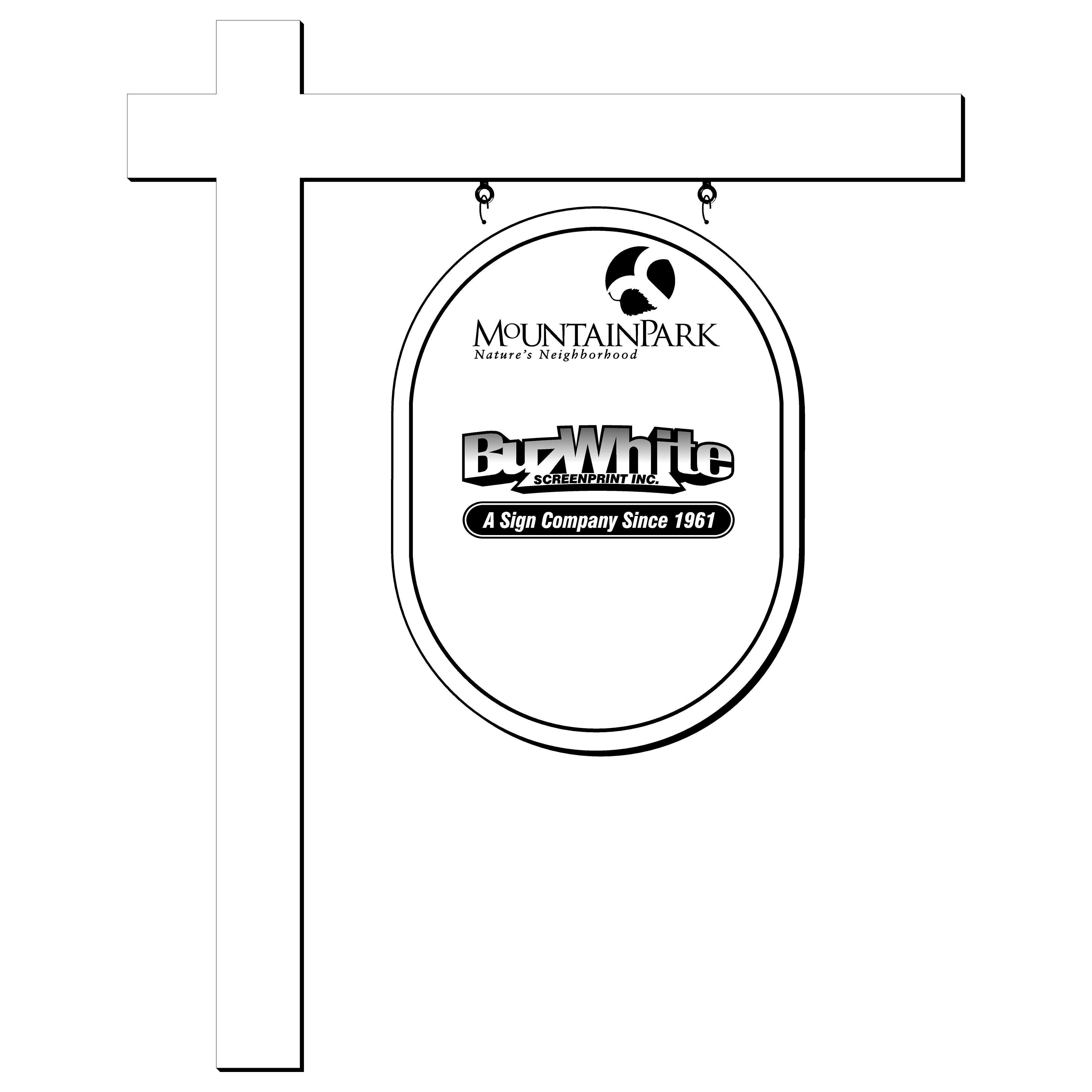 Buz White Custom Mt Park Signs