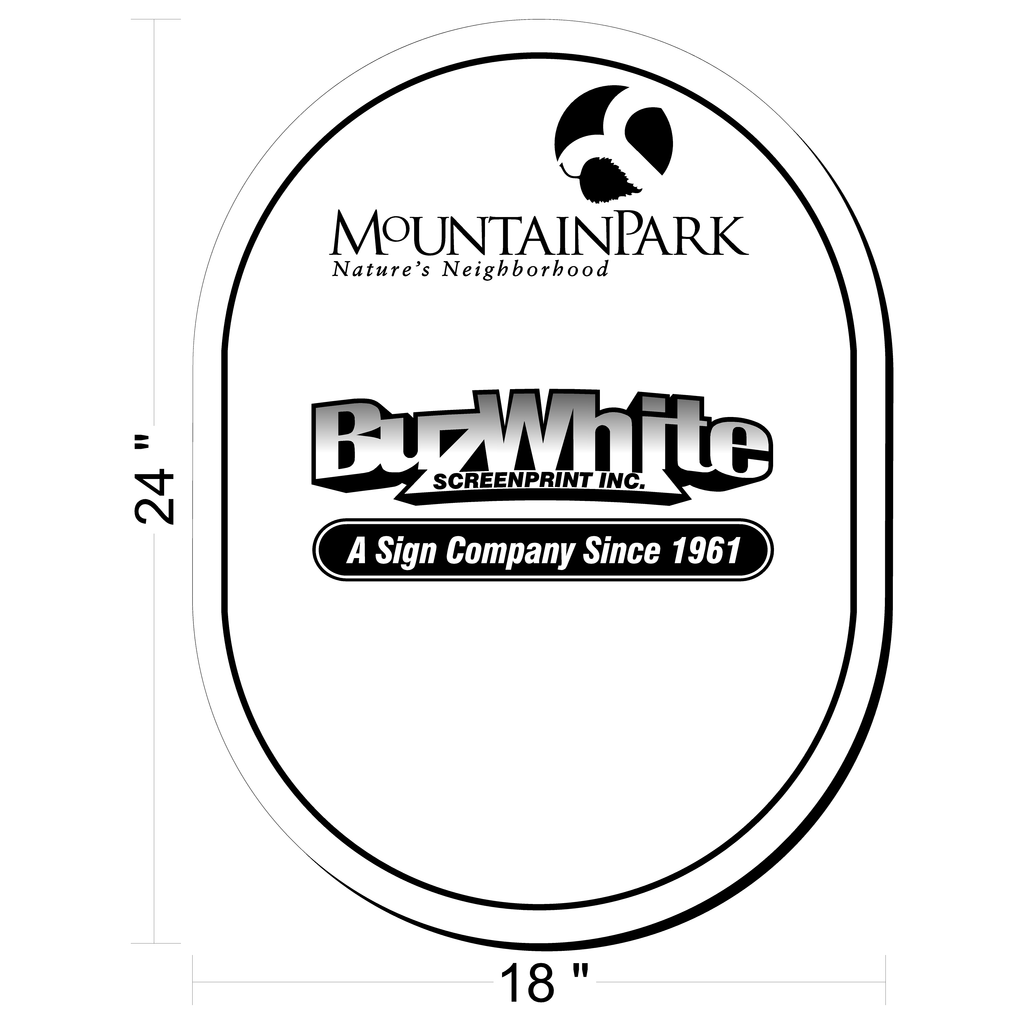 Buz White Custom Mt Park Signs