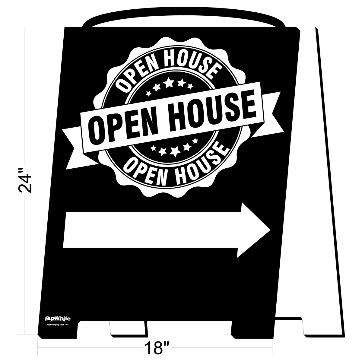 Generic Open House AFrame Sign Buz White Sign & Design