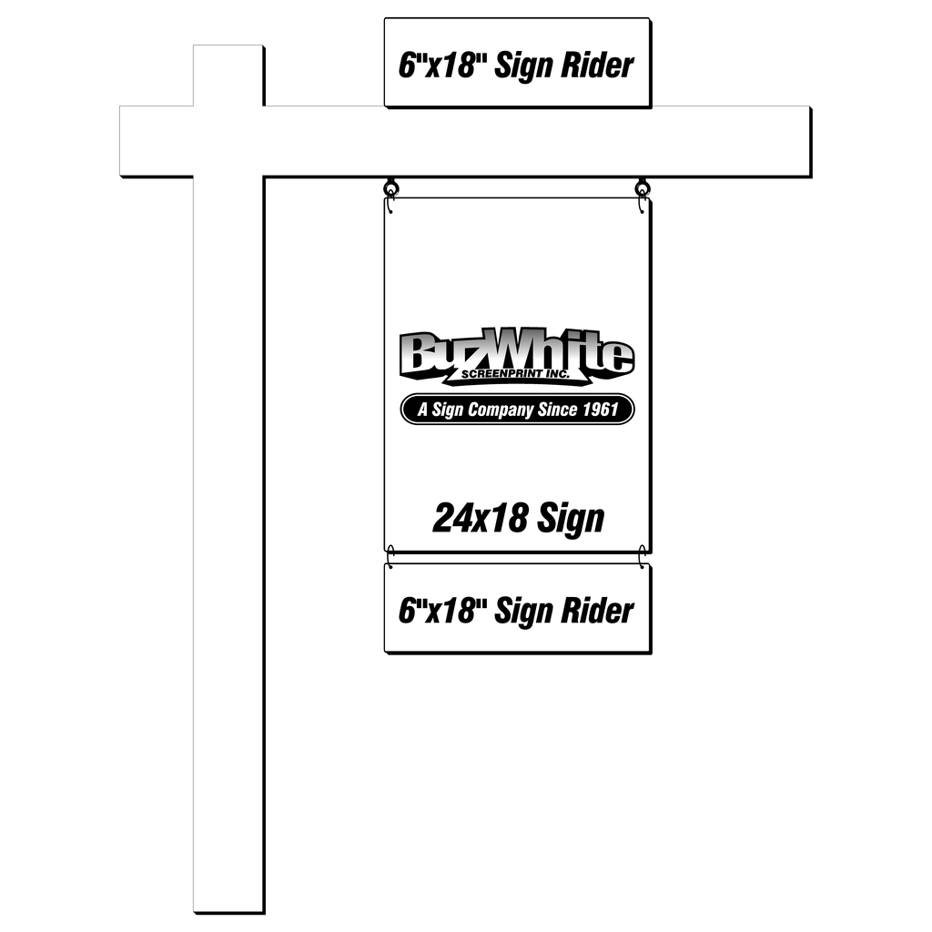 Buz White Custom Sign Riders
