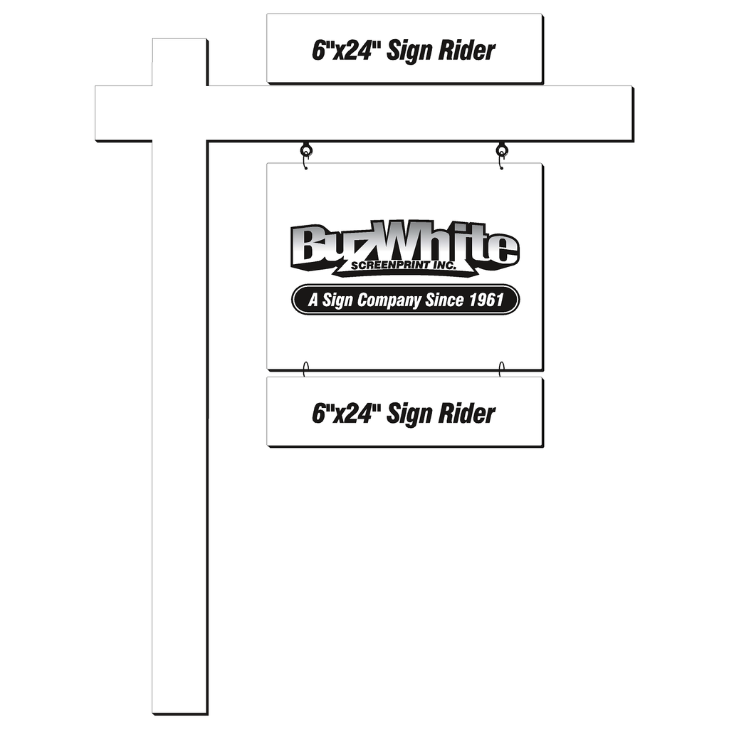 Buz White Custom Sign Riders