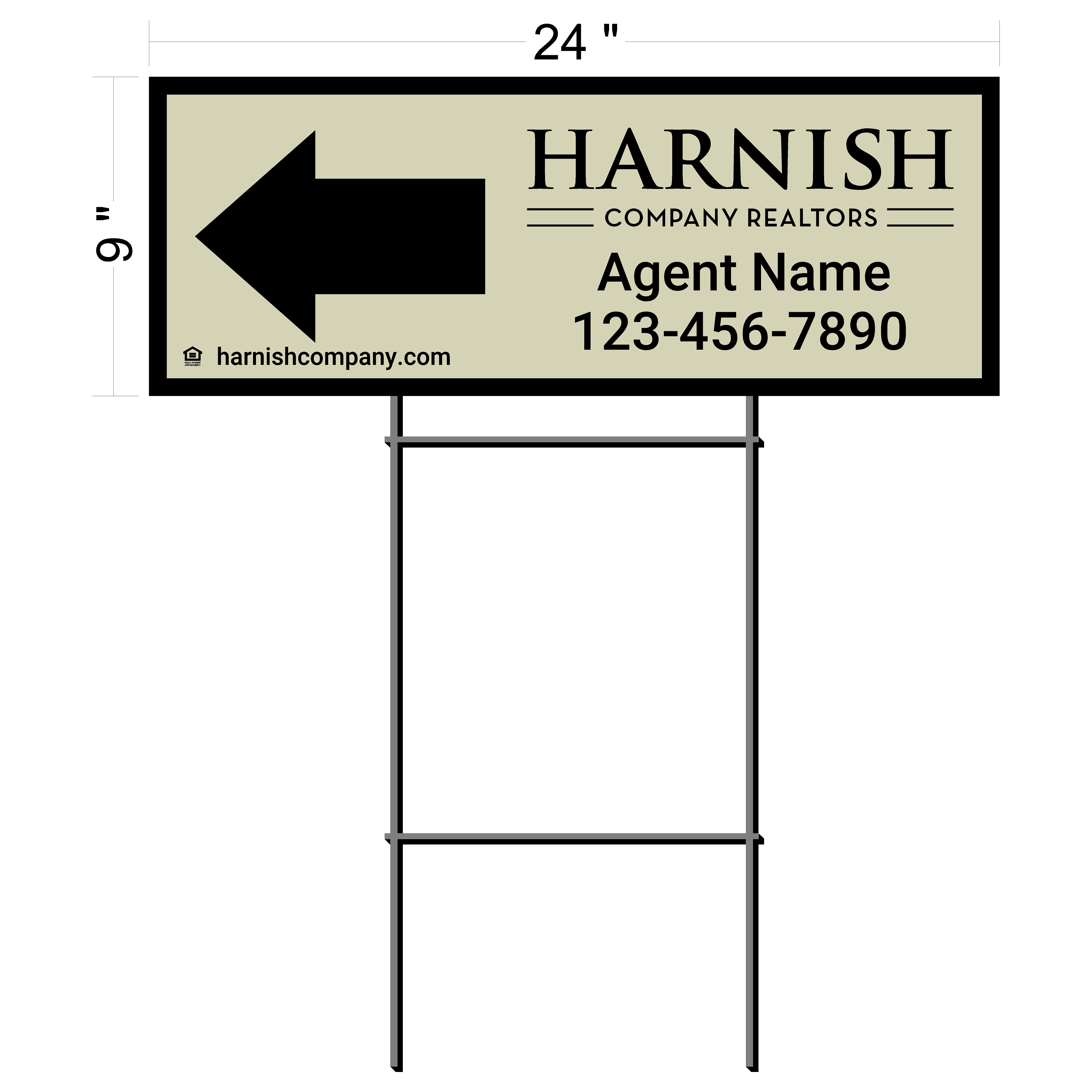 Handris Custom Directional Sign (6 qty Pack)
