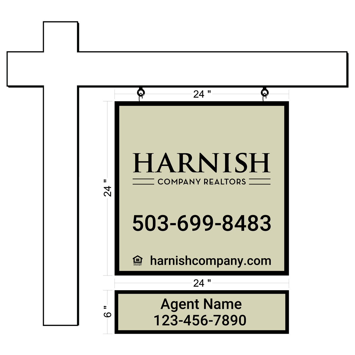Harnish Company Realtors Agent Sign Rider – Buz White Sign & Design