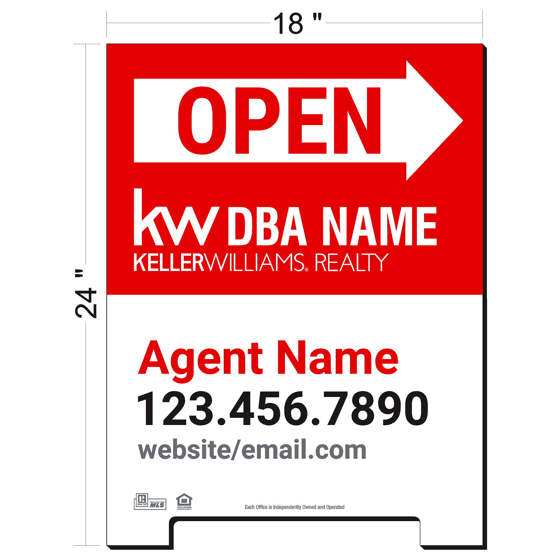 Keller Williams A-Frame Sign (Open House)