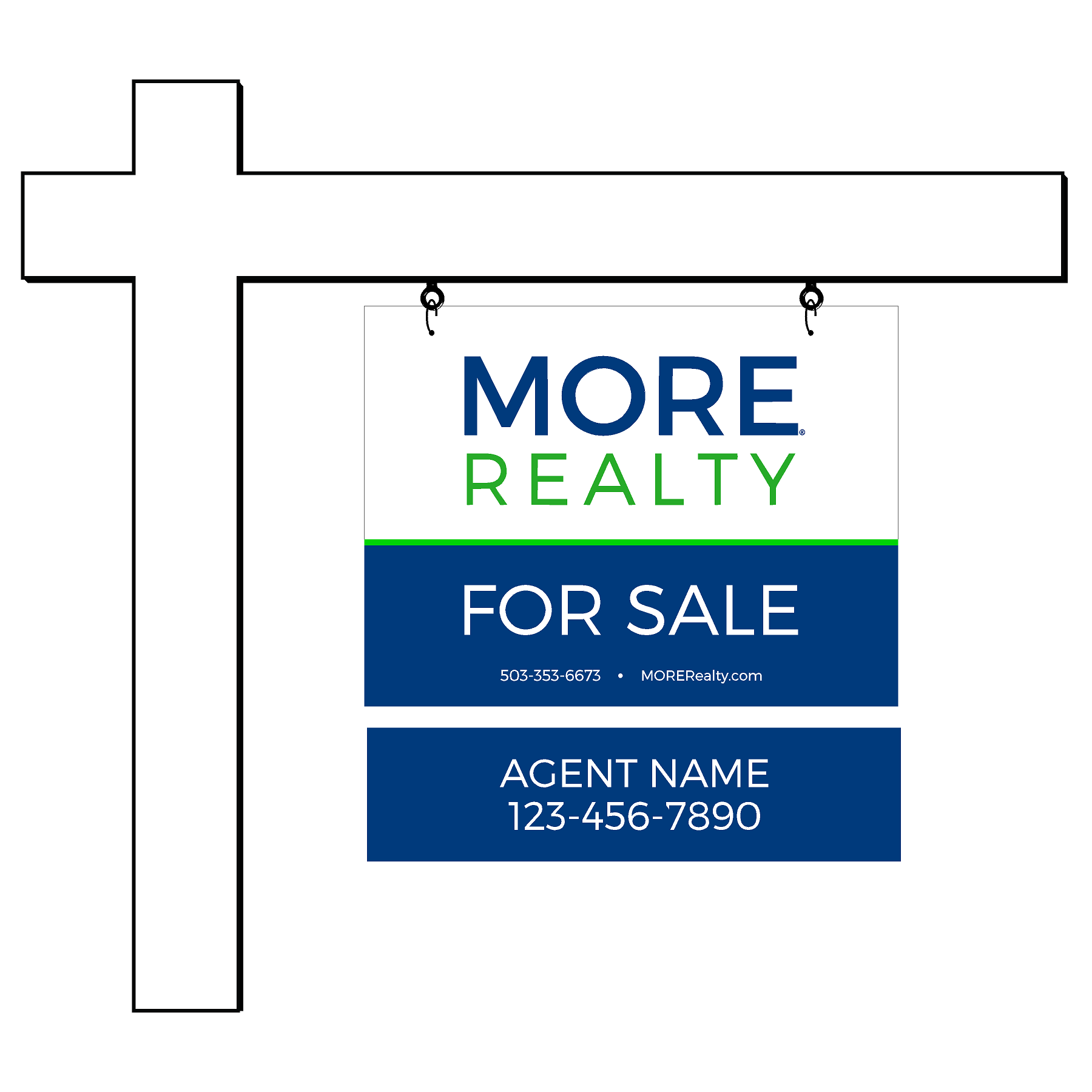 MORE Realty Custom Name Rider Signs – Buz White Sign & Design