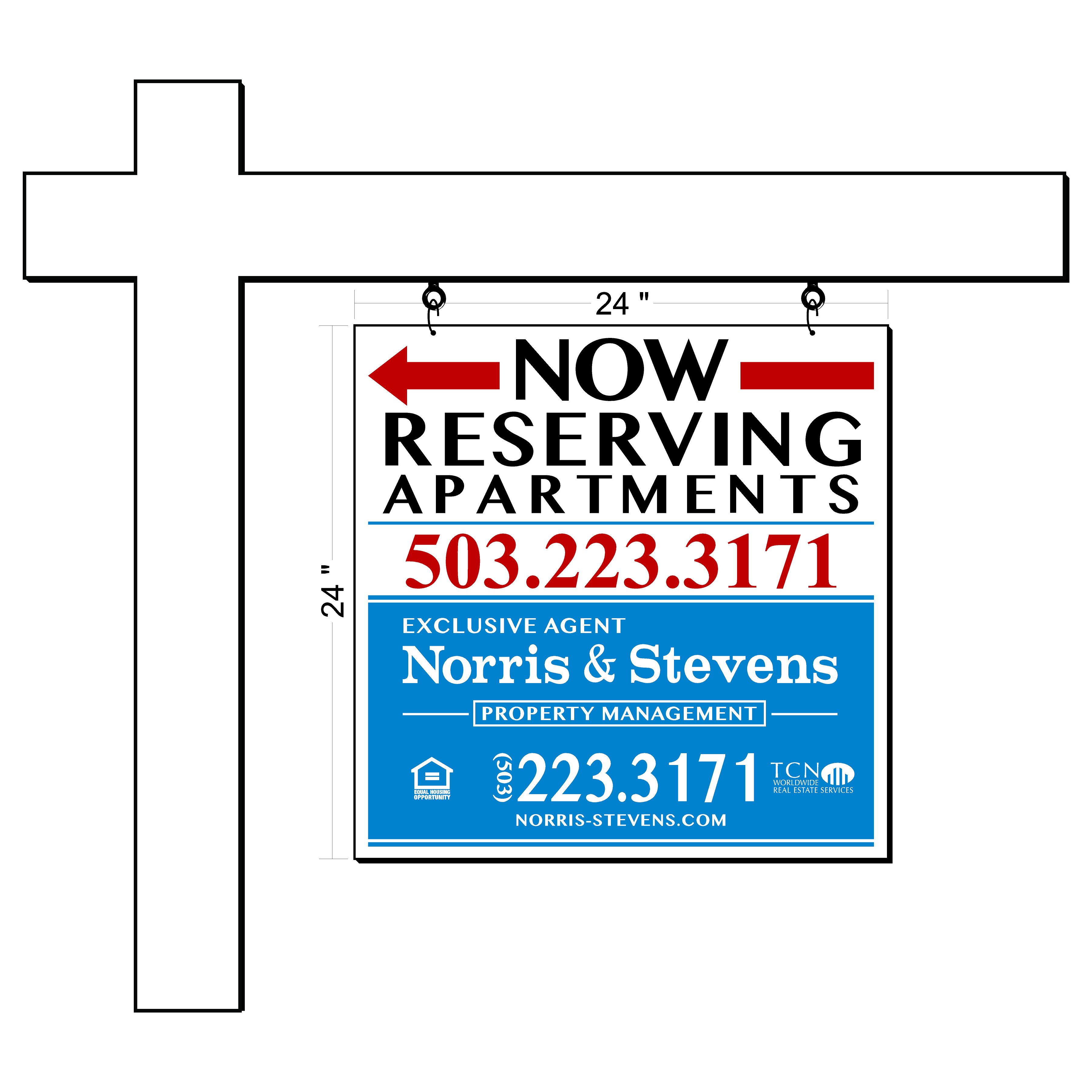 Norris & Stevens Hanging Sign