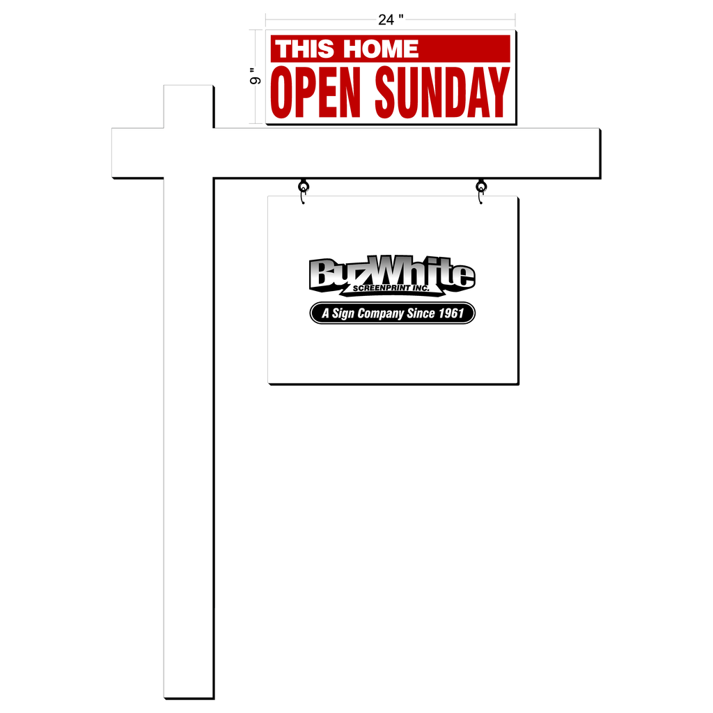 Open House Sign Double Side - Classic Design 9x24