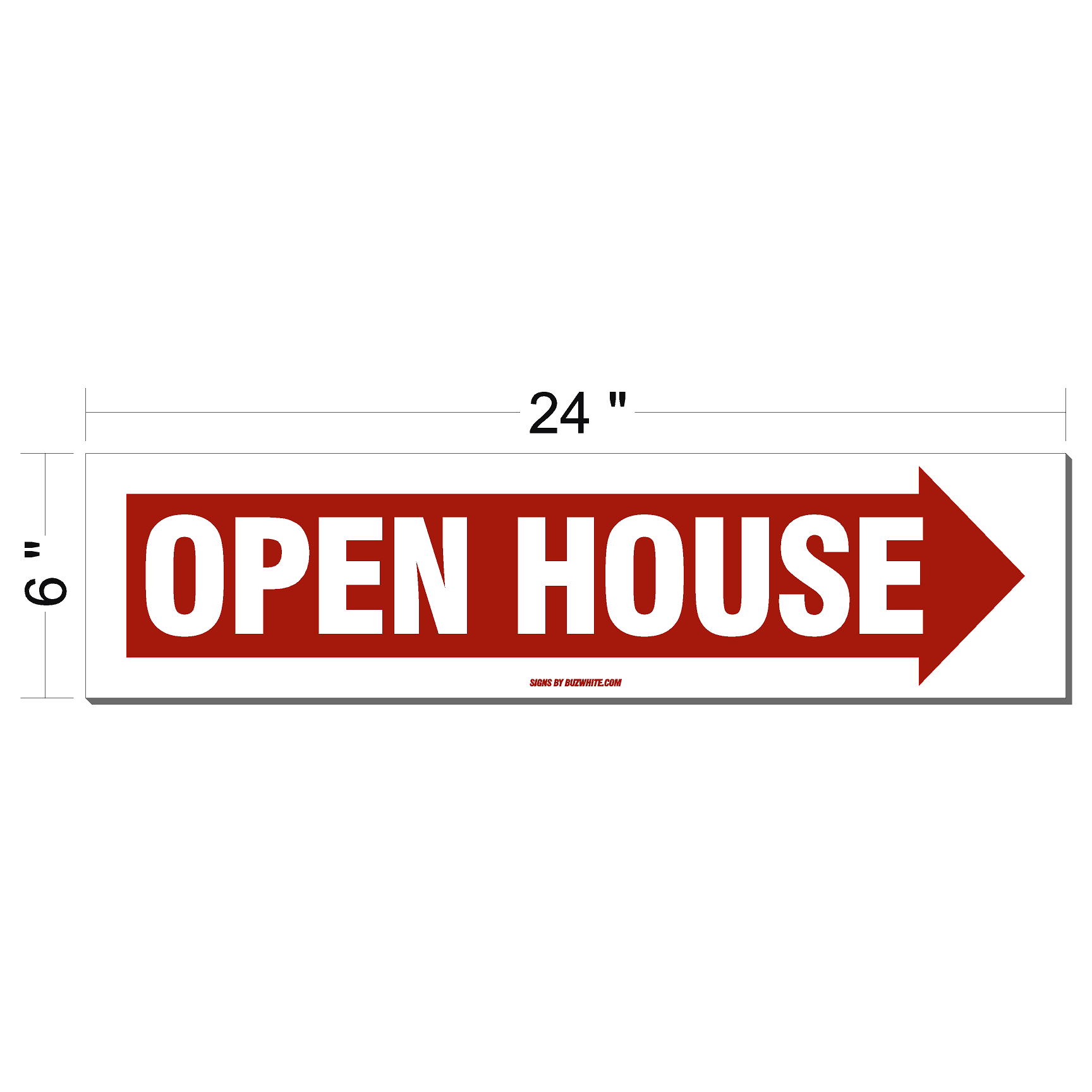 Real Estate Sign Riders 6"X24" RED