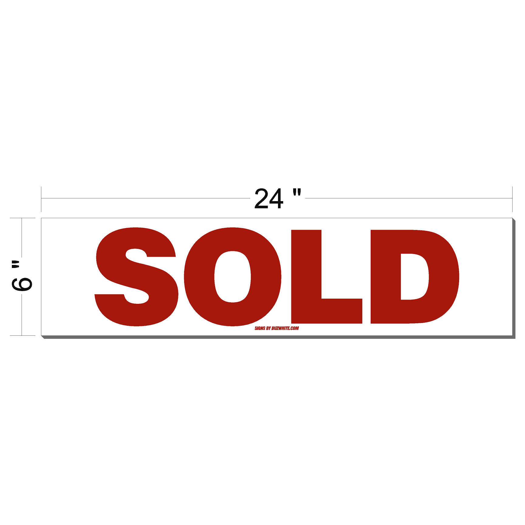 Real Estate Sign Riders 6"X24" RED